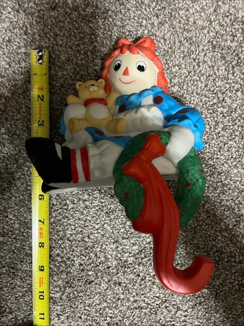 Vintage Flambro 4567 4568 Raggedy Ann Andy Christmas Stocking Mantle Figurines - Picture 11 of 15